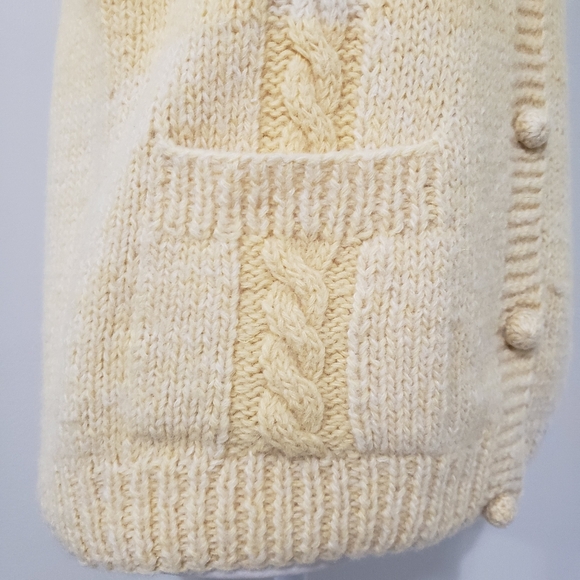 VTG JH Collectibles Womans Mohair Alpaca Blend Sweater Vest MED Cableknit Yellow - Picture 5 of 8